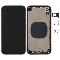Terug huisvesting Bedek met Camera Lens & SIM kaart lade & Zijtoetsen voor iPhone XR(Black)