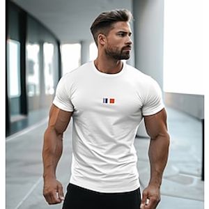 heren 100% katoenen overhemd grafisch t-shirt tee top mode klassiek overhemd zwart wit korte mouw comfortabel t-shirt straat vakantie zomer mode designer kleding Lightinthebox