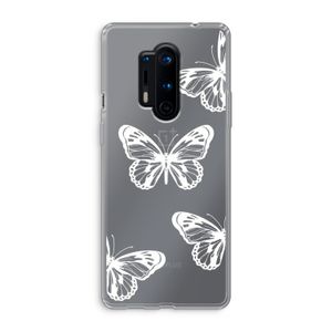 White butterfly: OnePlus 8 Pro Transparant Hoesje