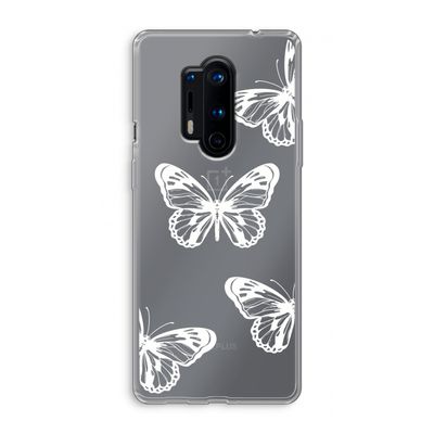 White butterfly: OnePlus 8 Pro Transparant Hoesje