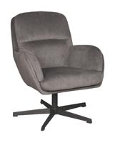 LABEL51 Draaifauteuil 'Moss' kleur Antraciet