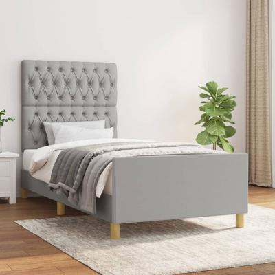 Bedframe zonder matras 90x190 cm stof lichtgrijs