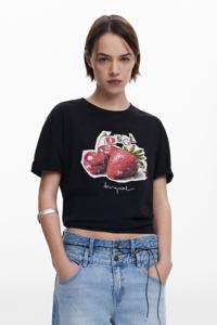 T-shirt met fruitlogo - BLACK - L