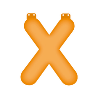 Oranje opblaas letter X   -