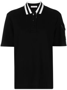 Moncler polo en coton à manches courtes - Noir