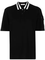 Moncler polo en coton à manches courtes - Noir