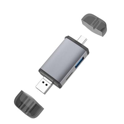 Typce-C + USB + micro USB OTG kaartlezer