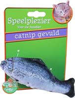 Kattenspeelgoed vis met catnip blauw/grijs 11 cm - Gebr de boon