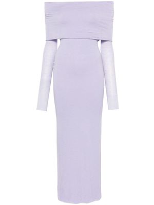 MANURI robe en maille fine à épaule dénudées - Violet