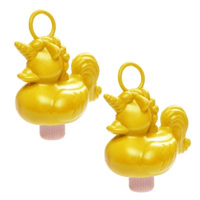 Duckiez eenhoorn badeendje badspeelgoed - 8x - geel - 12 x 6 cm - Met oogje voor het hengelspel
