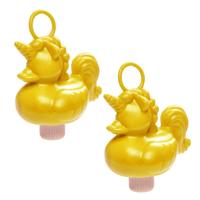 Duckiez eenhoorn badeendje badspeelgoed - 8x - geel - 12 x 6 cm - Met oogje voor het hengelspel
