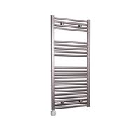 Electrische Wifi Radiator Sanicare HPW Carini 111,8x60 cm Inox-look Met Thermostaat Zilver Linksonder