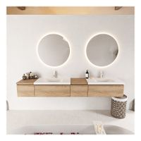 Mondiaz Bukla 240cm badmeubel met module 40 rechts kleur washed oak met 4 lades wastafel dubbel 2 kraangaten kleur talc