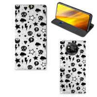 Mobiel BookCase Xiaomi Poco X3 Pro | Poco X3 Silver Punk Mobiel BookCase Xiaomi Poco X3 Pro | Poco X3 Silver Punk