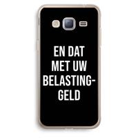 Belastinggeld - Zwart: Samsung Galaxy J3 (2016) Transparant Hoesje