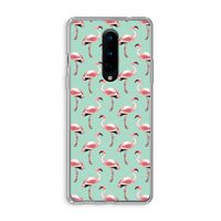 Flamingoprint groen: OnePlus 8 Transparant Hoesje
