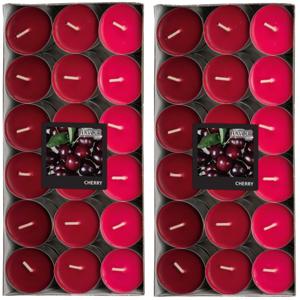 Geur theelichtjes/waxinelichtjes - Mega pack - 72x - Cherry aroma - 4,5 branduren