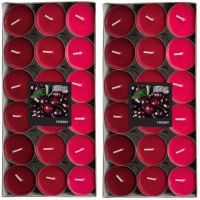 Geur theelichtjes/waxinelichtjes - Mega pack - 72x - Cherry aroma - 4,5 branduren