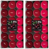 Geur theelichtjes/waxinelichtjes - Mega pack - 72x - Cherry aroma - 4,5 branduren