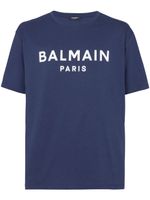 Balmain t-shirt en coton à logo imprimé - Bleu - thumbnail