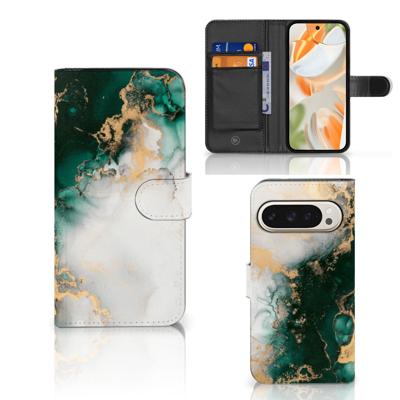 Bookcase voor Google Pixel 9 | 9 Pro Marmer Groen
