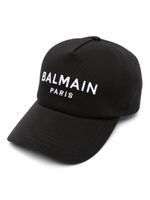 Balmain casquette en coton à logo brodé - Noir - thumbnail