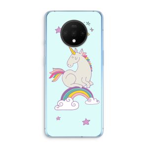 Regenboog eenhoorn: OnePlus 7T Transparant Hoesje