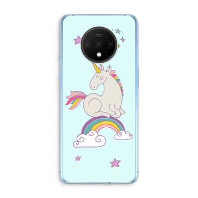 Regenboog eenhoorn: OnePlus 7T Transparant Hoesje