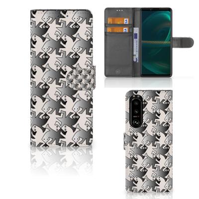 Sony Xperia 5III | Telefoonhoesje | Met pasjeshouder | Salamander Grey