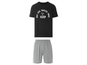 LIVERGY Korte heren pyjama (Zwart, XL)
