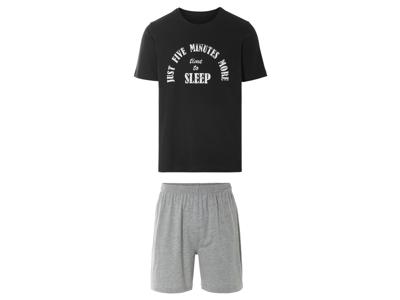 LIVERGY Korte heren pyjama (Zwart, S)