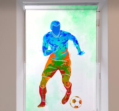 Rolgordijnen voetbal Aquarel speler