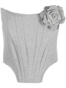 Giuseppe Di Morabito corset en coton à fleur appliquée - Gris
