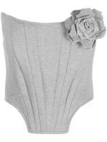 Giuseppe Di Morabito corset en coton à fleur appliquée - Gris