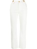 FENDI jean droit à plaque logo - Blanc