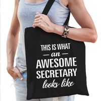 Awesome secretary / secretaris cadeau tas zwart voor dames - thumbnail