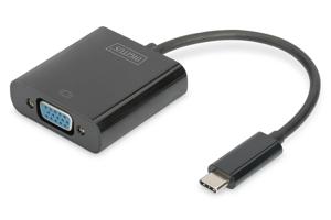 Digitus DA-70853 USB / VGA Adapter [1x USB-C stekker - 1x VGA-bus] Zwart 15.00 cm