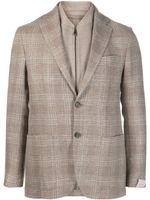 Corneliani blazer boutonné à carreaux - Marron