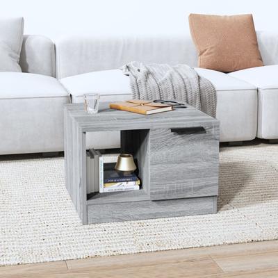 Salontafel 50x50x36 cm bewerkt hout grijs sonoma eikenkleurig