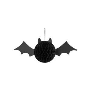 PartyDeco Halloween thema hangende vleermuis - zwart - papier - 45 cm   -