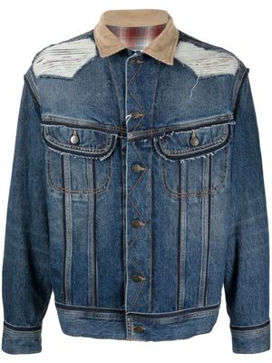 Maison Margiela x Pendleton veste en jean à effet usé - Bleu