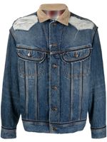 Maison Margiela x Pendleton veste en jean à effet usé - Bleu - thumbnail