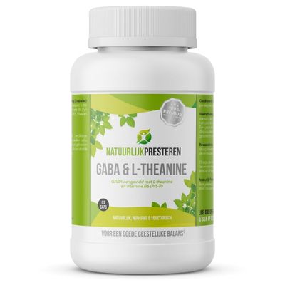 GABA met L-theanine - 475 mg - GABA supplement met actief vitamine B6 - 60 caps GABA met L-theanine - 475 mg - GABA supplement met actief vitamine B6 - 60 caps