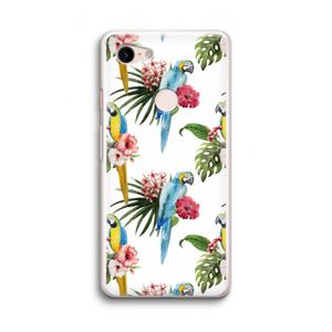 Kleurrijke papegaaien: Google Pixel 3 Transparant Hoesje