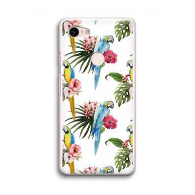 Kleurrijke papegaaien: Google Pixel 3 Transparant Hoesje