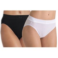 Set van 4x stuks zwarte double comfort Tai Sloggi dames slip, maat: 38