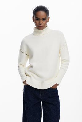 Lang trui met strikken - WHITE - M