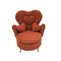Doos-Juwelenkistje Versa Rood Polyester Metaal Spiegel Hout MDF 12 x 19 x 18 cm Leunstoel