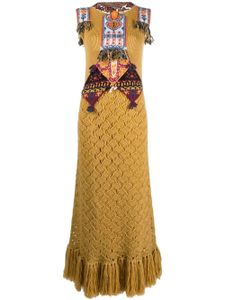 ETRO robe longue en crochet - Jaune