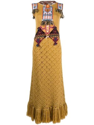 ETRO robe longue en crochet - Jaune